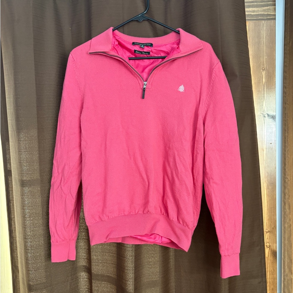 Fairway & Greene Pink 1/4 Zip-Up Sweater